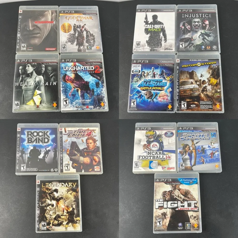 PlayStation 3 PS3 Fat 80GB Console System Bundle Lot & 14 Games Tested & Working